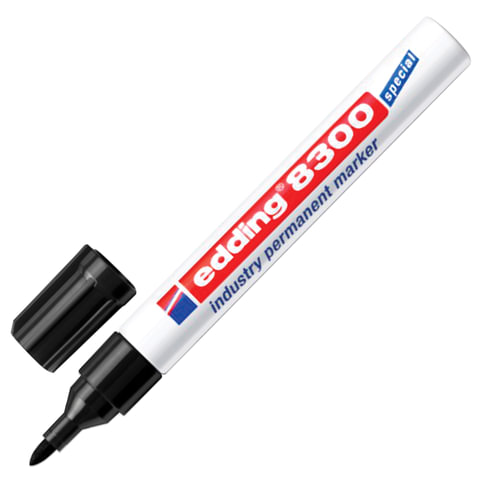 Маркер промышленный EDDING 8300, для любых поверхностей, круглый наконечник 1,5-3мм,черный, E-8300/1