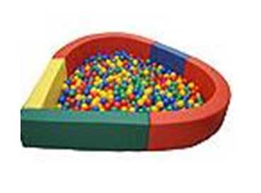 Сухой бассейн «Сердце», 210*200*40, разборный, ширина стенок 15 см.