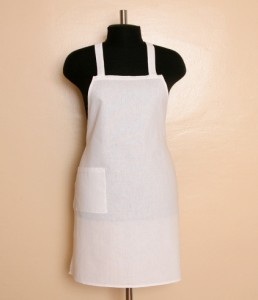 Фартук  хлопчатобумажный с нагрудником белый