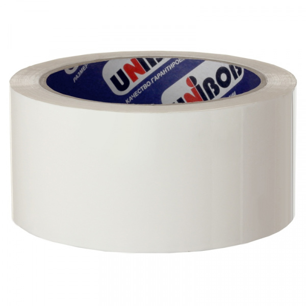 Клейкая лента цветная 48мм*66м Unibob 45мкм, белая