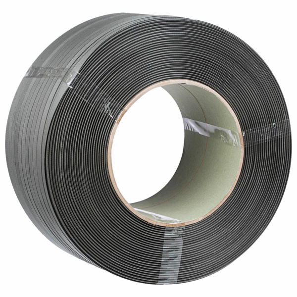 Стреппинг лента полипропиленовая серая, 15 мм х 1 мм, длина 1200 метров, 609094