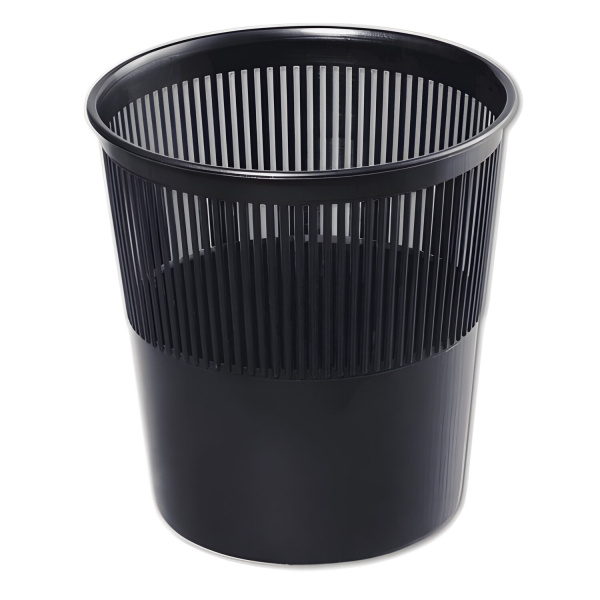 Корзина для бумаг СТАММ сетчатая, 9л, черная, КР21