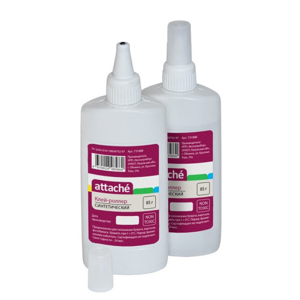 Клей канцелярский Attache 85 мл, синтетический, металлический рол.
