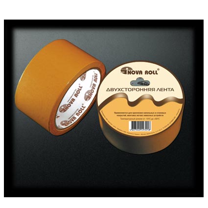 Клейкая лента двусторонняя 38мм*25м, пп, Нова Ролл