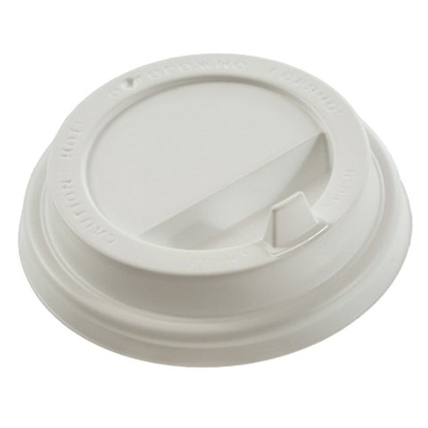 Одноразовые крышки для стакана 250 мл (d-80), КОМПЛЕКТ 100 шт., клапан-носик, белые, ФОРМАЦИЯ, CH-80