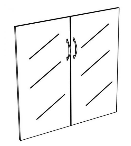 Двери стеклянные низкие прозрачные (2шт.) 40x0.4x76 К 622 Комфорт