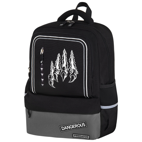 Рюкзак BRAUBERG STAR, 1 отделение, 5 карманов, Claws, черный, 40x29x13 см, 272061 Рюкзак BRAUBERG STAR, 1 отделение, 5 карманов, Claws, черный, 40x29x13 см, 272061