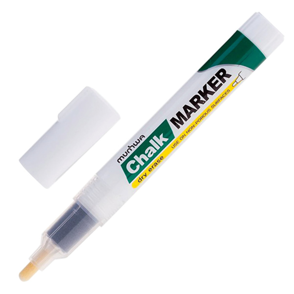 Маркер меловой MUNHWA "Chalk Marker", 3 мм, БЕЛЫЙ, сухостираемый, для гладких поверхностей, CM-05 Маркер меловой MUNHWA "Chalk Marker", 3 мм, БЕЛЫЙ, сухостираемый, для гладких поверхностей, CM-05