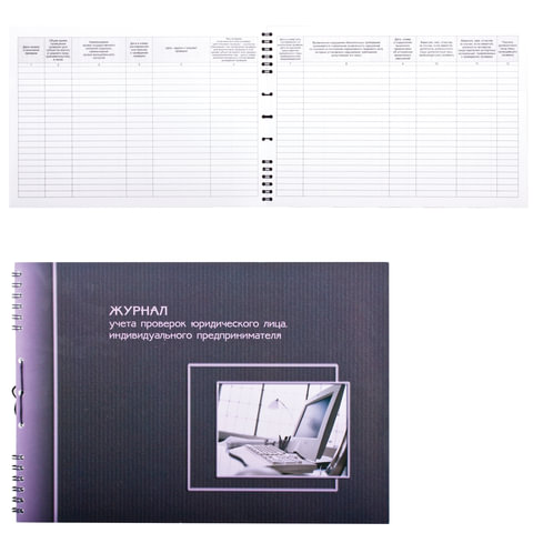 Журнал учета проверок юридических лиц и ИП, 50л, А4 204*290мм, гребень, картон, 19с12