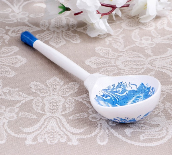 Ложка полубаская с росписью под «Гжель»