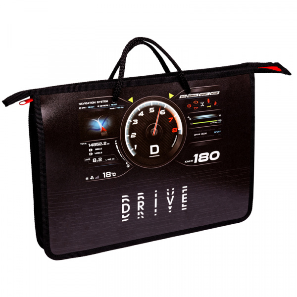 Папка с ручками А4 ArtSpace "Drive", пластик, на молнии, 45мм ПТ-15_29522