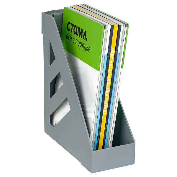 Лоток для бумаг вертикальный СТАММ "Стандарт", серый, ширина 100мм Лоток для бумаг вертикальный СТАММ "Стандарт", серый, ширина 100мм