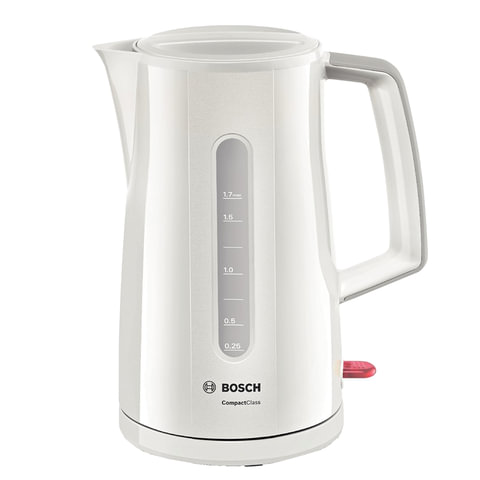 Чайник BOSCH TWK3A011, закрытый нагр.элемент, объем 1,7л, мощн. 2400Вт, пластик, белый
