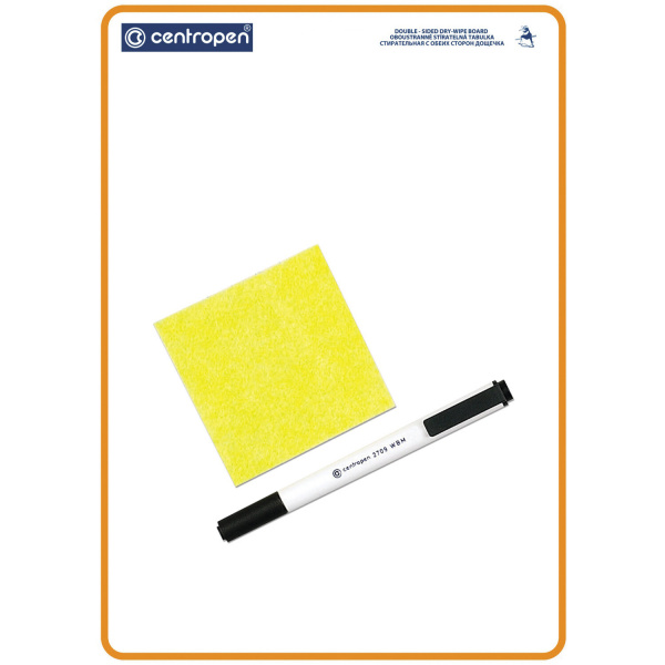 Доска маркерная А4 (240*337мм), с маркером, CENTROPEN, 7779