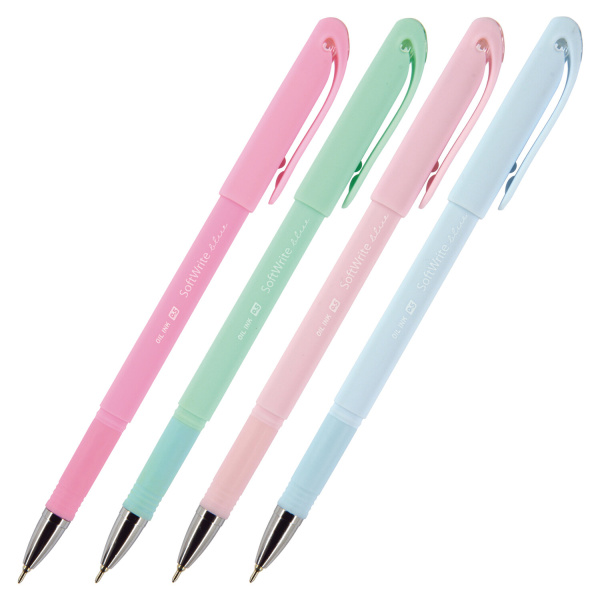 Ручка шариковая масляная BRUNO VISCONTI SoftWrite, СИНЯЯ, Zefir, корпус ассорти, узел 0,5 мм, линия 