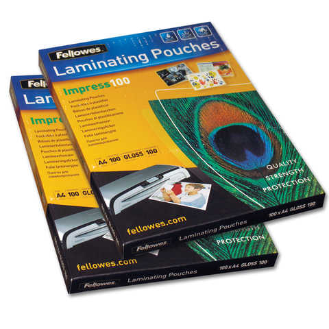 Пленки-заготовки д/ламинир-я FELLOWES набор 100шт, для формата А4, 100 мкм, FS-53511