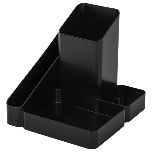 Подставка-органайзер BRAUBERG OFFICE STYLE, 4 отделения, 115х122х111 мм, черная, 238097, ОР31 Подставка-органайзер BRAUBERG OFFICE STYLE, 4 отделения, 115х122х111 мм, черная, 238097, ОР31