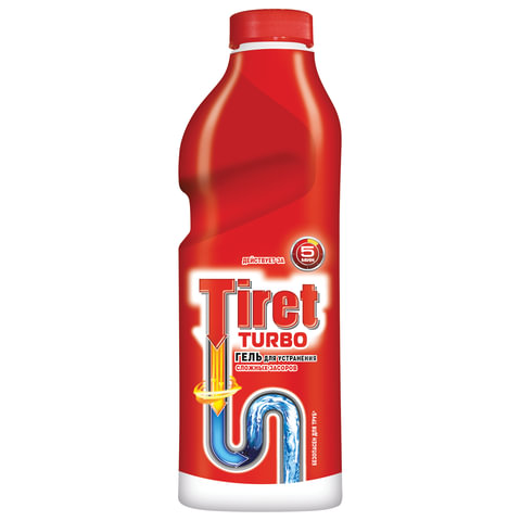 Средство для прочистки канализационных труб 1л TIRET (Тирет) "Turbo", гель, 8147377 Средство для прочистки канализационных труб 1л TIRET (Тирет) "Turbo", гель, 8147377