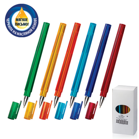 Ручка шариковая масляная СОЮЗ "Tetra", корпус ассорти, 0,7мм, РШ 146-01, синяя