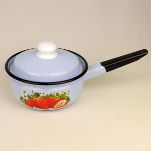 Ковш эмал.1,5л с крышкой серо-голубой С42108.3СГ