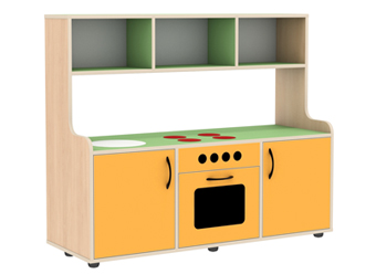 Кухонька "Ангелина". Цвет: клен, синий, кремовый. Размеры: 1200*430*1000мм. П2