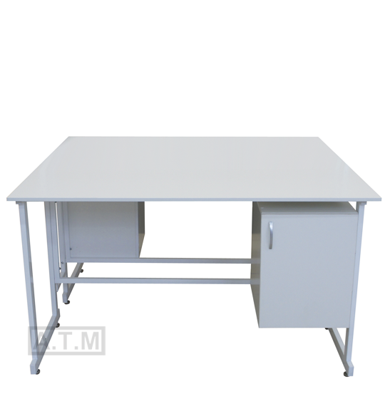 Стол лабораторный островной СЛЭ-101 с тумб, 1200х1500х850 мм, столешница - ЛДСП, химостойкий пластик