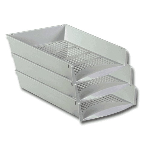 Набор поддонов для бумаг BRAUBERG-SMART (3шт.) серый арт.231046 ПЛС