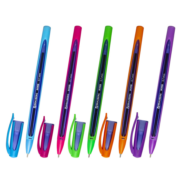 Ручка шариковая масляная BRAUBERG "BOMB GT Color", СИНЯЯ, прорезиненный корпус ассорти, узел 0,7 мм, Ручка шариковая масляная BRAUBERG "BOMB GT Color", СИНЯЯ, прорезиненный корпус ассорти, узел 0,7 мм,