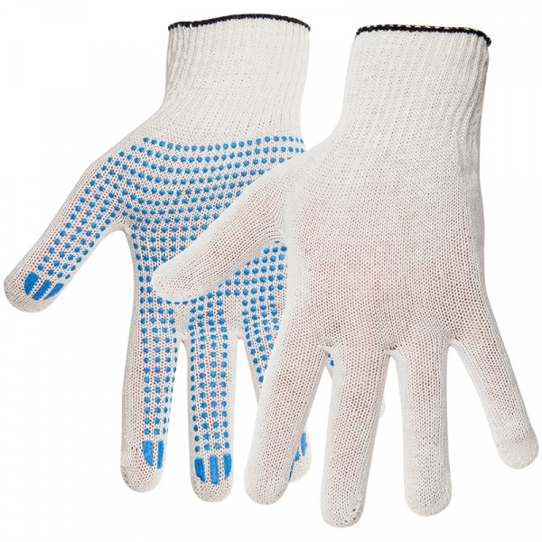 Перчатки х/б OfficeClean 10 класс, эконом, с точечным ПВХ, 3 нитки, белый, (30-32г), 82 текс Перчатки х/б OfficeClean 10 класс, эконом, с точечным ПВХ, 3 нитки, белый, (30-32г), 82 текс