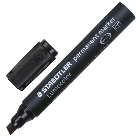 Маркер перманентный (нестираемый) STAEDTLER (Штедлер, Германия) "Lumocolor", скошен., 2-5мм, черн, 3