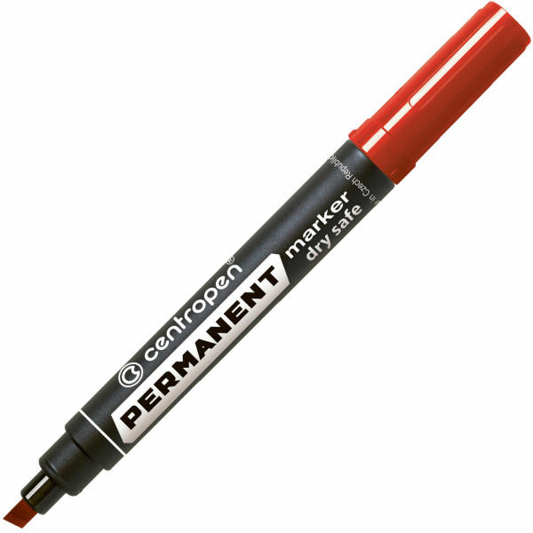 Маркер перманентный CENTROPEN 8516, КРАСНЫЙ, скошенный наконечник, 2-5 мм, 5 8516 0104