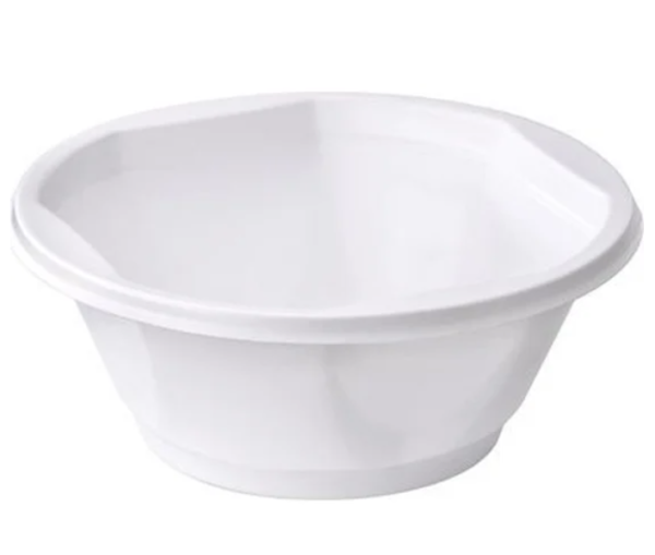 Одноразовые тарелки суповые 50шт., пластик. 600мл, белые, ПС, для хол/гор