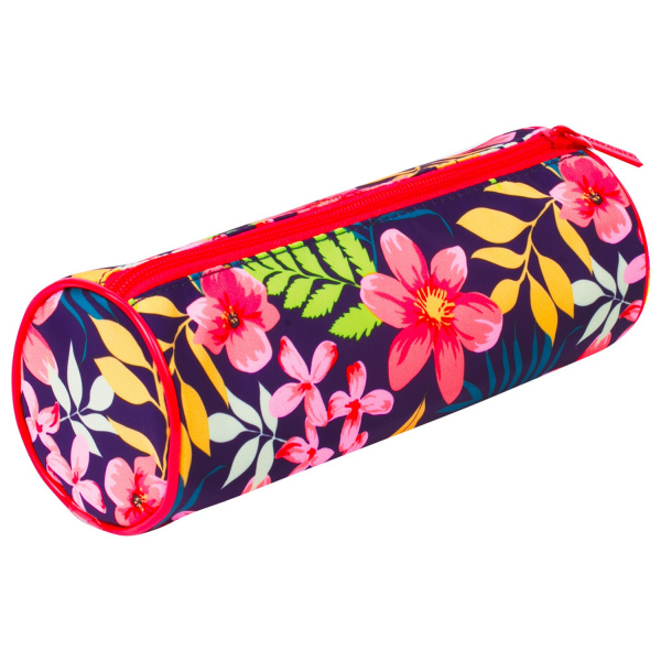 Пенал-тубус BRAUBERG, с эффектом Soft Touch, мягкий, Flower, 22х8 см, 229015