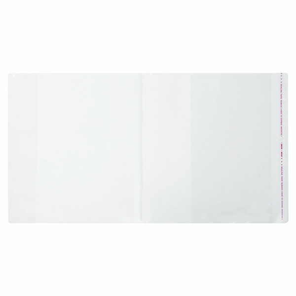 Обложки ПП для учебника, КОМПЛЕКТ 5шт, универ, прозр, КЛЕЙКИЙ КРАЙ, 80мкм, 232х400мм, 16.13/5 95241