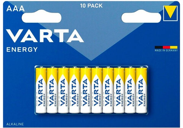 Батарейки алкалиновые "пальчиковые" КОМПЛЕКТ 10 шт., VARTA ENERGY, АА (LR6, 24А), блистер, 410622949