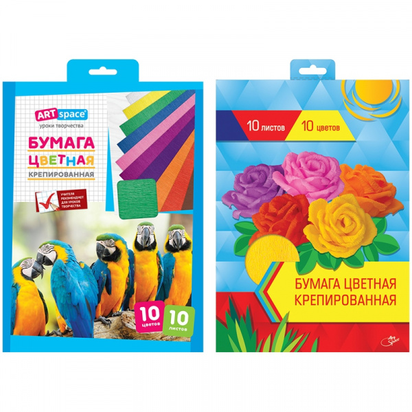 Набор крепированной бумаги ArtSpace, А4, 32г/м2, 10 листов, 10 цветов, в папке НбКр10-10_4446