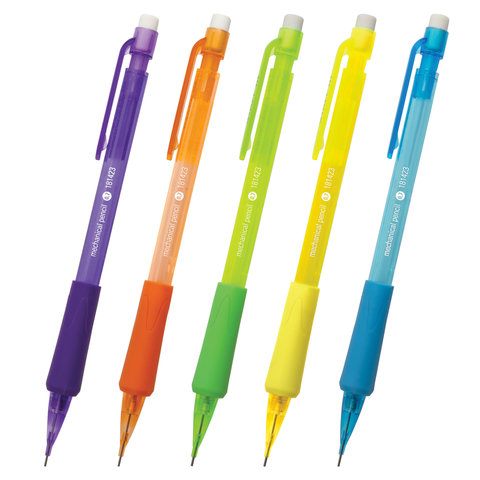 Карандаш механический STAFF "College", корпус тонированный ассорти, резиновый грип, ластик, 0,7 мм, 