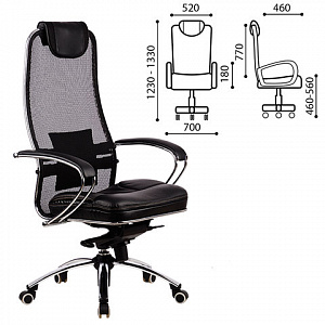 Кресло офисное МЕТТА "Samurai" L1-2K - TS+Infinity, черный