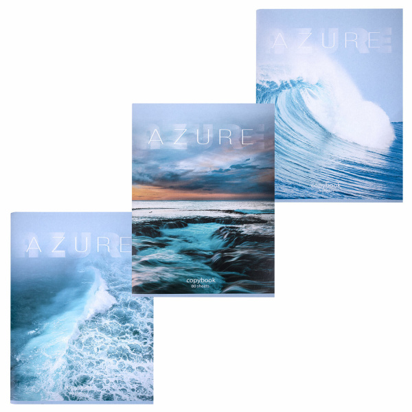 Тетрадь А4 80л. клетка STAFF Basic, офсет №2, обложка картон, Ocean