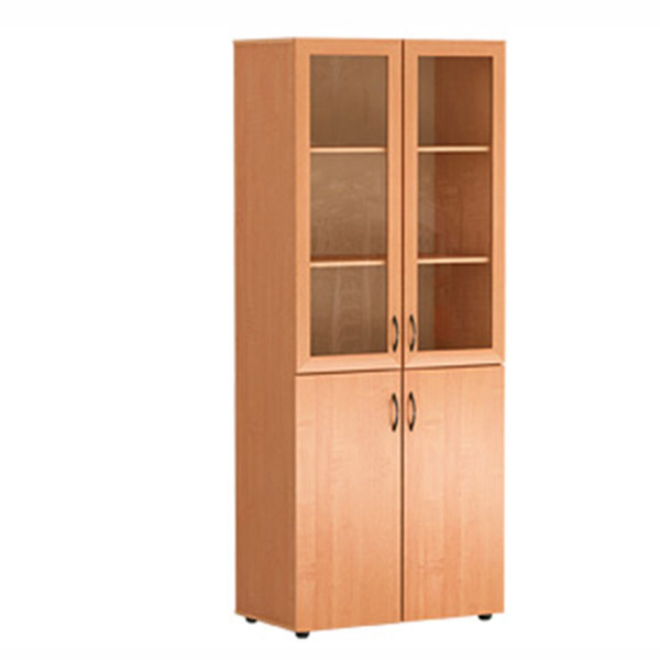 Шкаф широкий со стеклом в раме, 854*445*2010мм, ольха, М305.22Ш