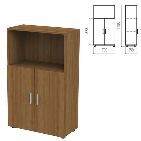 Шкаф полузакрытый "Канц", 700х350х1130мм, цвет орех (КОМПЛЕКТ)
