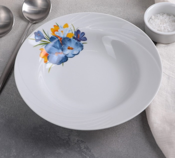 Тарелка глубокая Добрушский фарфоровый завод «Крокус», d=20 см, 250 мл