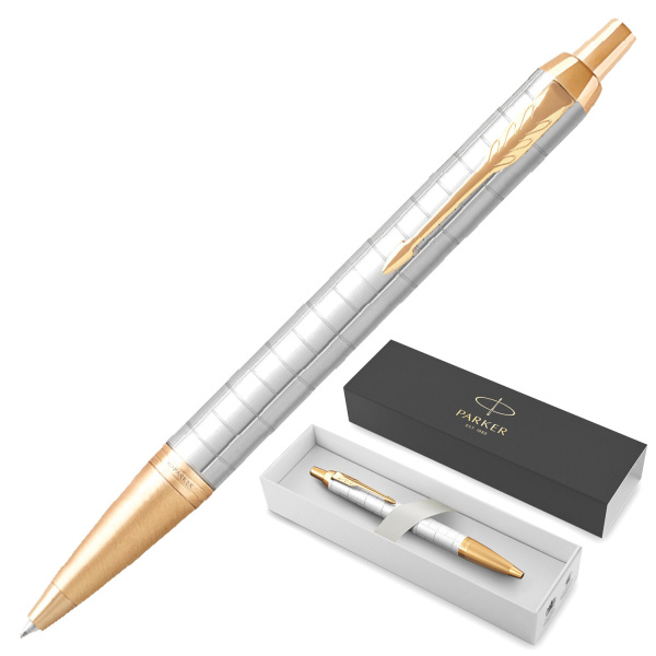 Ручка шариковая PARKER "IM Premium Pearl GT", жемчужный лак, позолота, синяя, 2143643 Ручка шариковая PARKER "IM Premium Pearl GT", жемчужный лак, позолота, синяя, 2143643