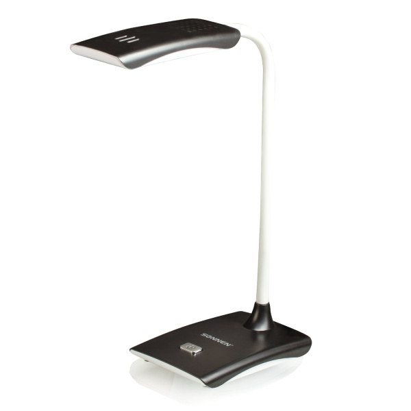 Светильник настольный SONNEN TL-LED-004-5W-12 на подставке, СВЕТОДИОДНЫЙ, 5Вт, 12LED, ЧЕРНЫЙ, 235542