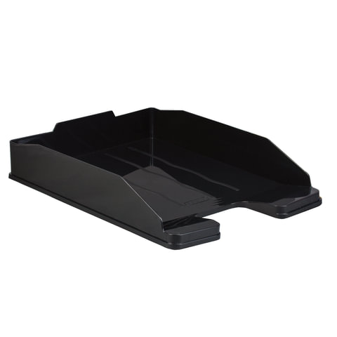 Лоток горизонтальный для бумаг СТАММ "Эксперт", черный, ЛТ201
