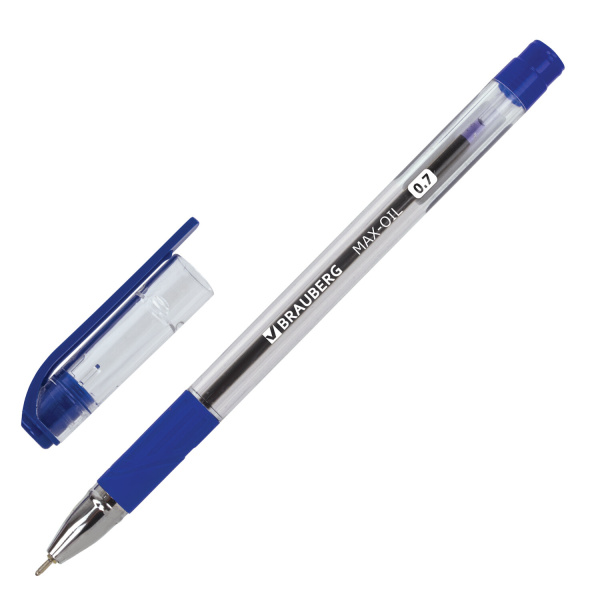 Ручка шариковая масляная BRAUBERG "Max-Oil", игольчатый узел 0,7 мм, линия 0,35 мм, синяя Ручка шариковая масляная BRAUBERG "Max-Oil", игольчатый узел 0,7 мм, линия 0,35 мм, синяя