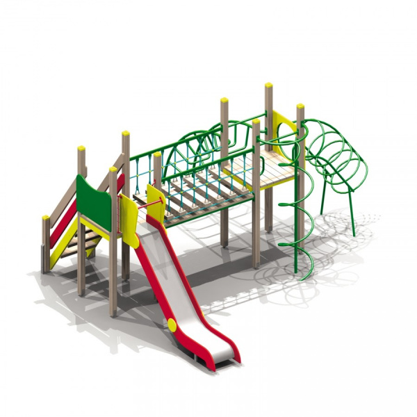 ДИК, Н г.=1,5 (нерж.) (6-12 лет) 5380х5485 мм, Н=2800 мм, Н горки 1550 мм