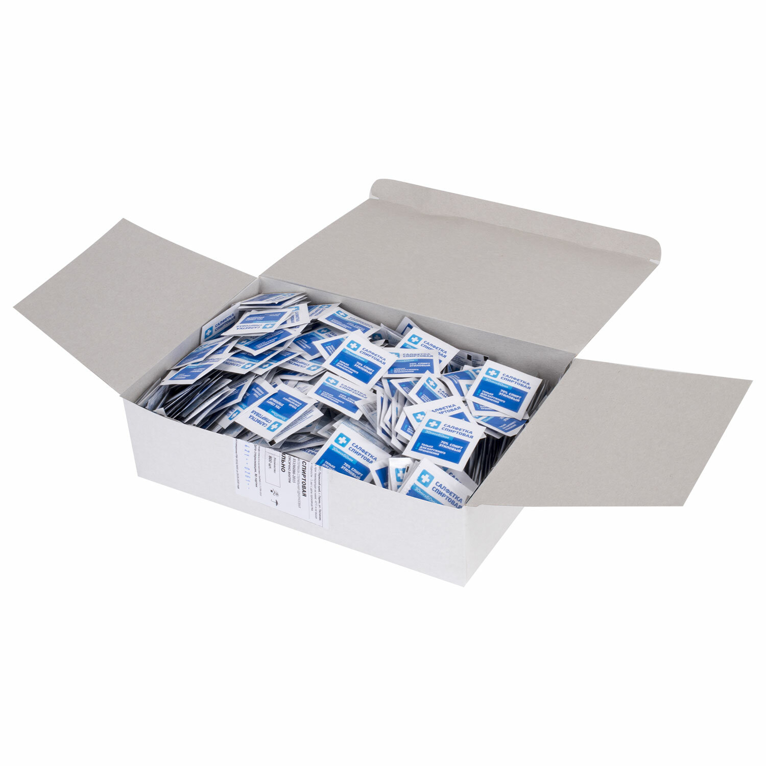 Спиртовые салфетки антисептические 30x60 мм КОМПЛЕКТ 800 шт., ГРАНИ, короб 