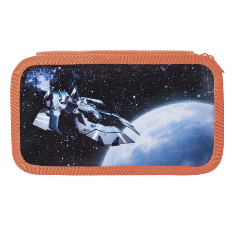 Пенал 2 отделения BRAUBERG, для начальной школы, мальчик, Космолет, 19*11 см, 104364