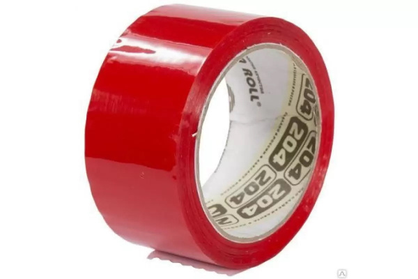 Клейкая лента цветная 48мм*66м Нова Ролл 204, красная